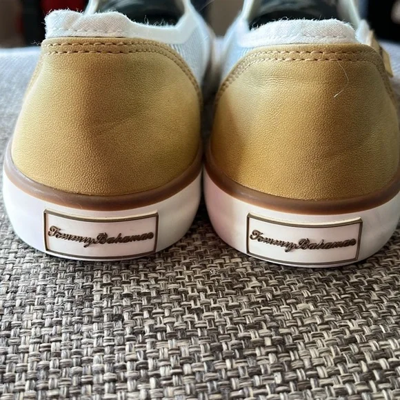 TOMMY BAHAMA ‘Sailor’ Canvas Slip-on Shoes, White/Blue Stripes, Size 7.5 - Picture 3 of 5